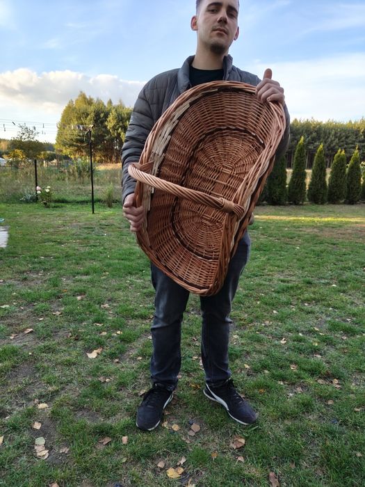 Kosz wiklinowy na drewno XL