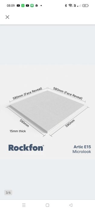 Paczka 16 szt. Płyt sufitowych Rockfon
