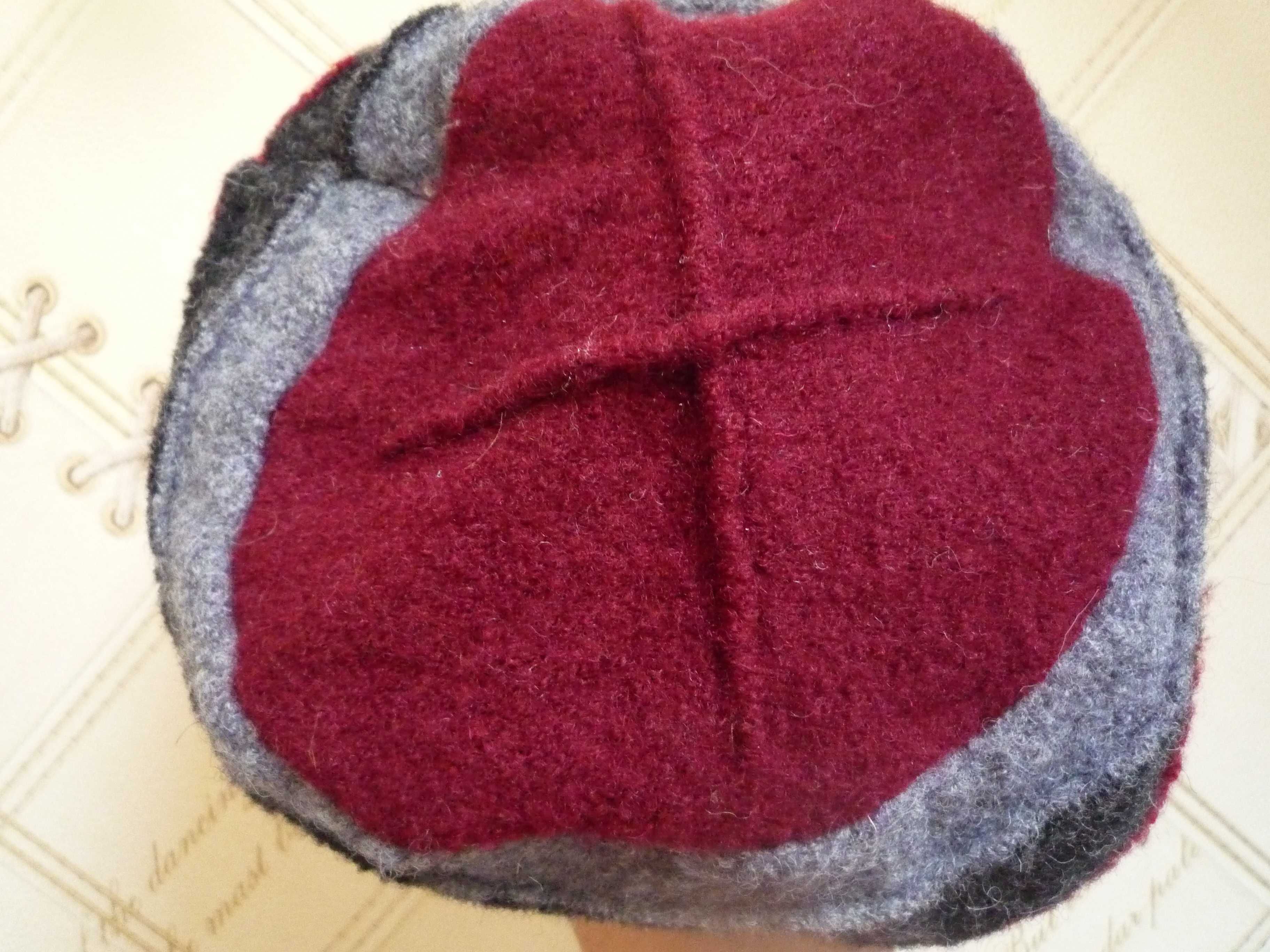 Handmade теплая шерстяная шапка шапочка шерсть в стиле бохо цветок