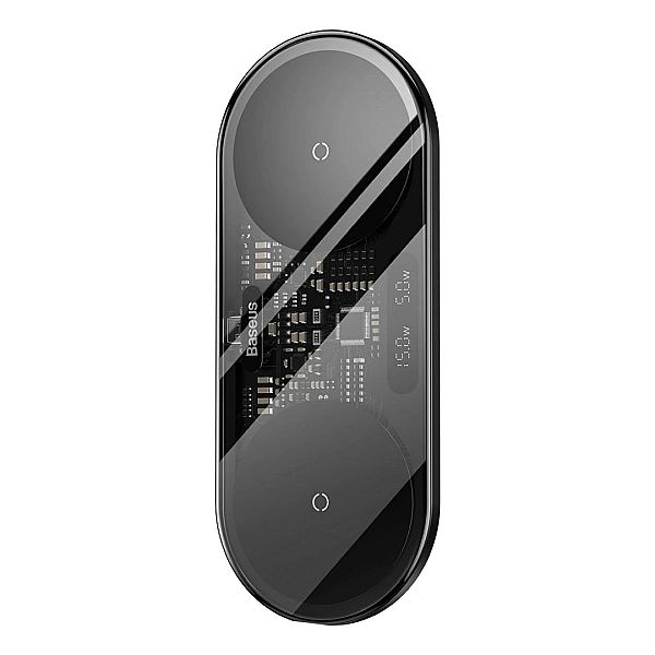 Baseus Digital LED Display podwójna ładowarka bezprzewodowa z cyfrowym