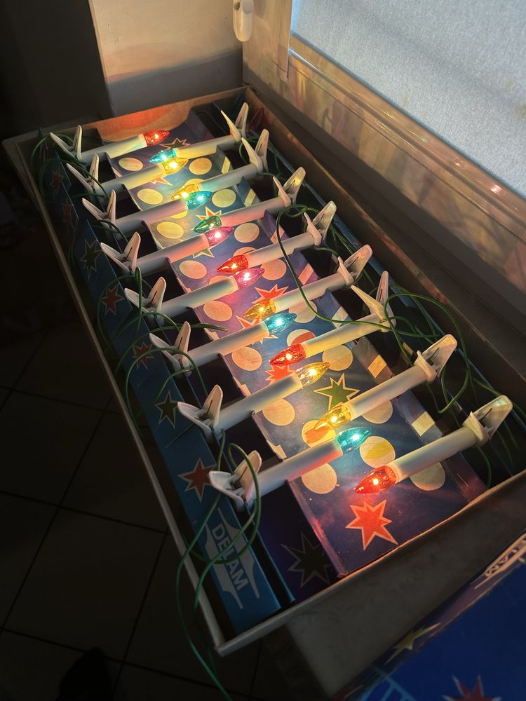 komplet choinkowy delam prl vintage lampki