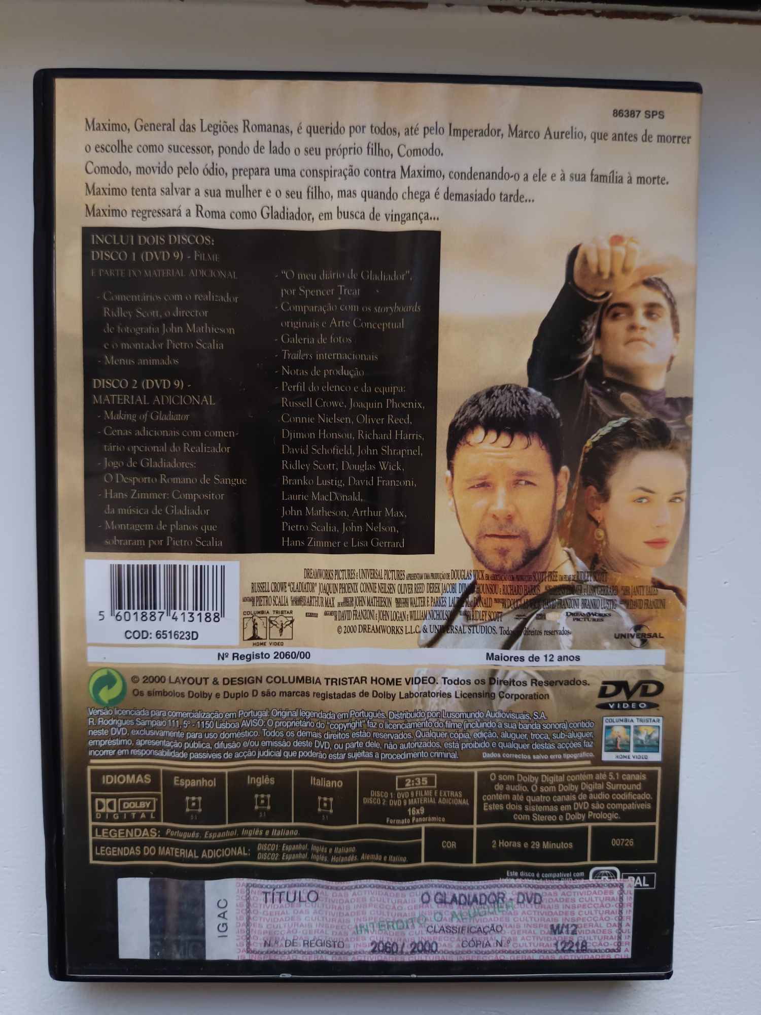 DVD edição especial 2 DVDs o gladiador