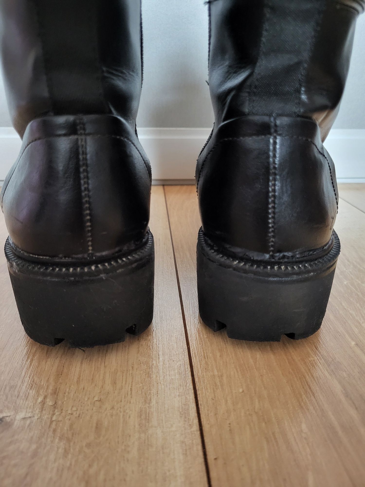 Czarne ocieplenie botki damskie 37. Workery 37. Czarne botki 37.