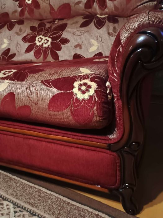 Zestaw mebli, stół, narożnik, fotel