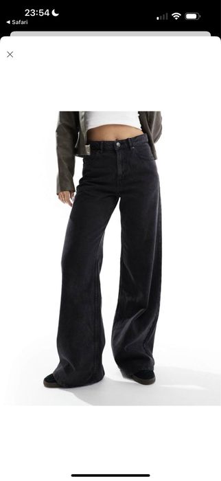 Джинси Pull&Bear широкі палаццо графіт/темно-сірі