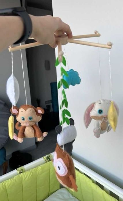 Дитяче ліжко 120*60 Верес, мобіль, бортики, матрас