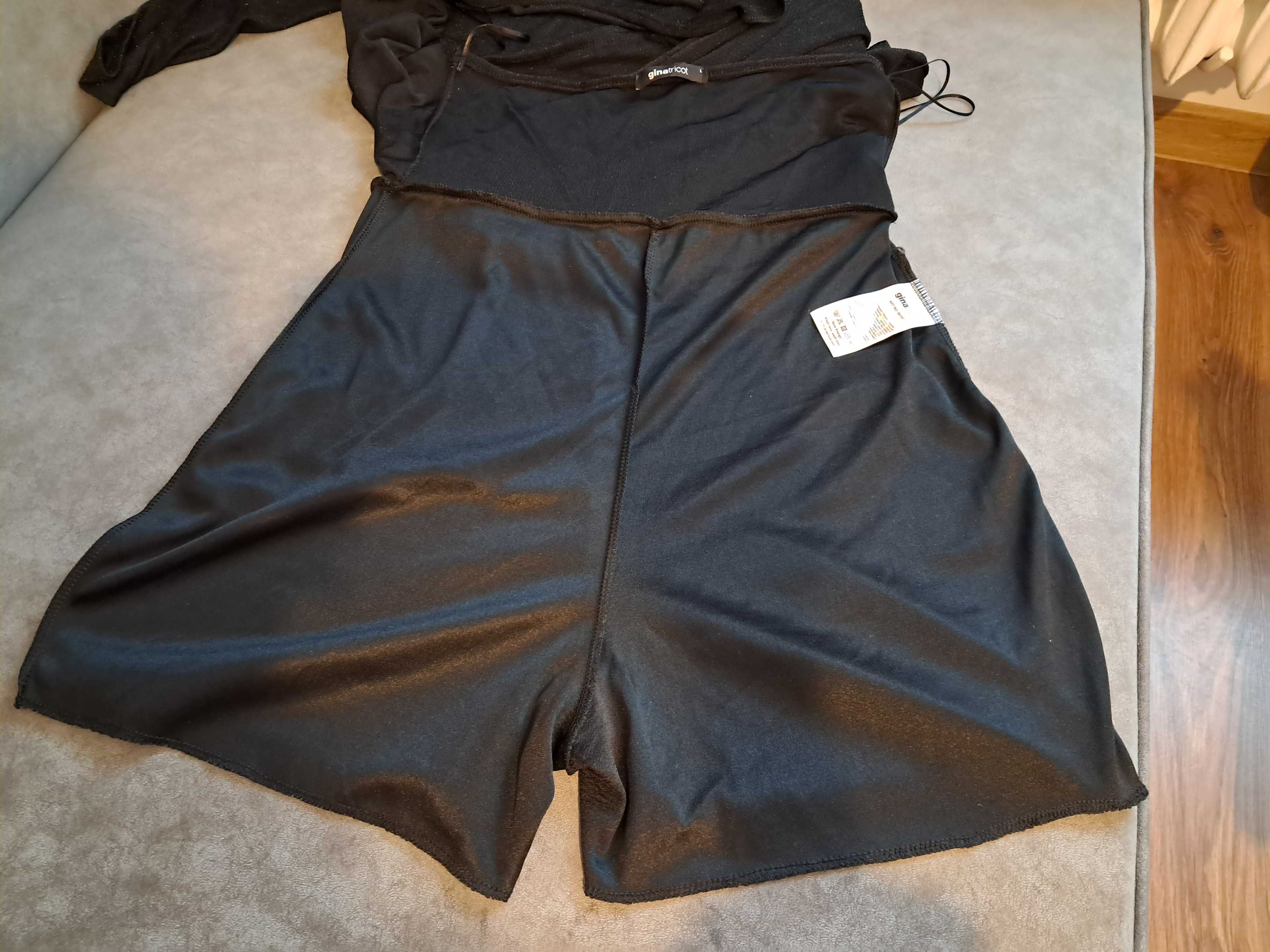Kombinezon damski czarny z błyszczącą nitką Gina Tricot rozm. M/L