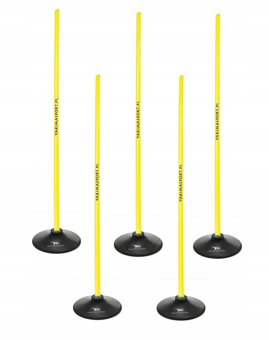 tor przeszkód slalomowy 160cm laski + podstawa 1,5kg żółty r.