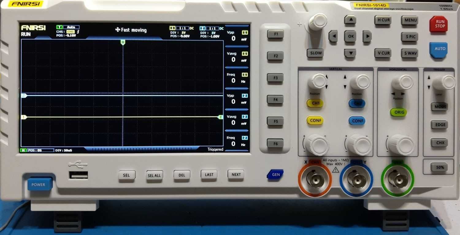 Цифровий осцилограф FNIRSI-1014D. 2 х 100МГц. 7" дисплей. ГАРАНТІЯ
