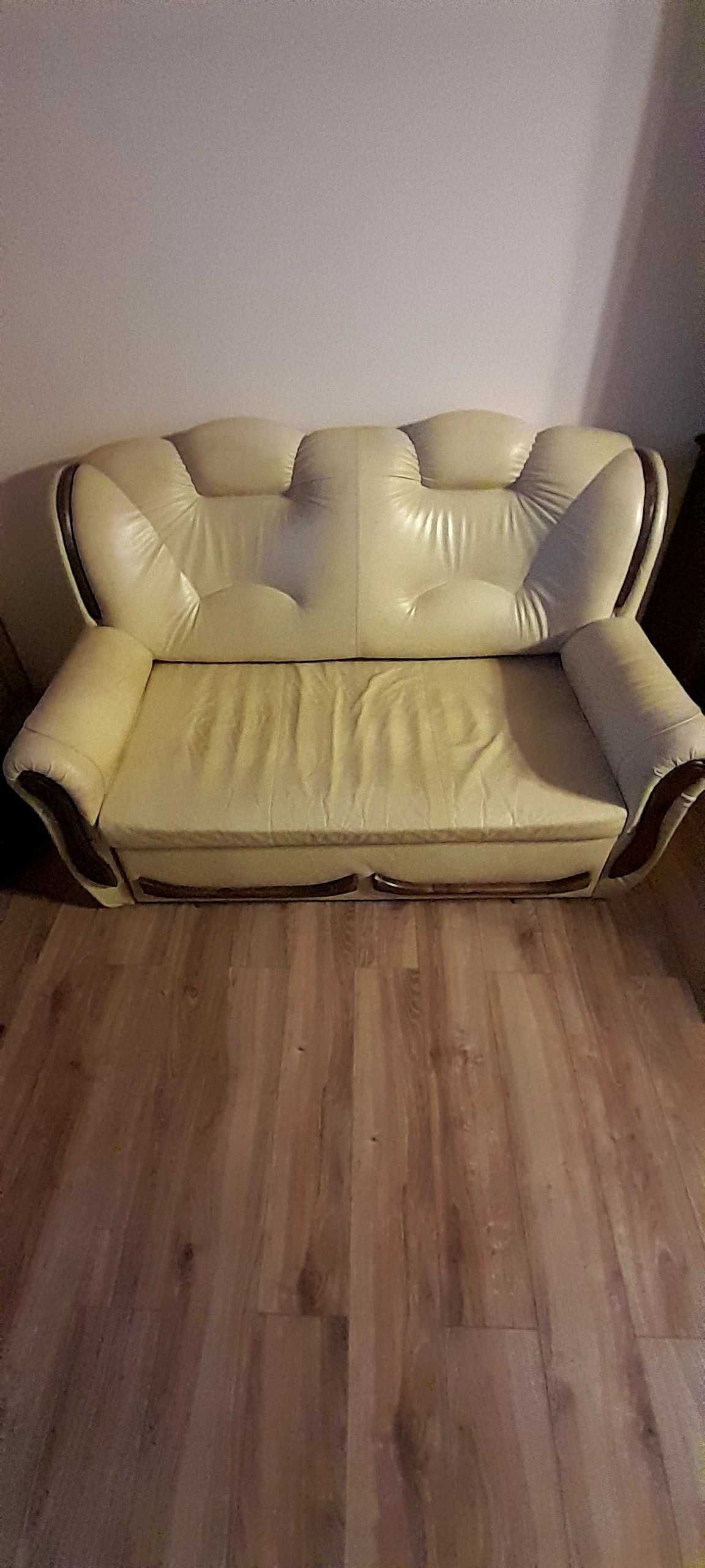 Sofa skórzana rozkładana