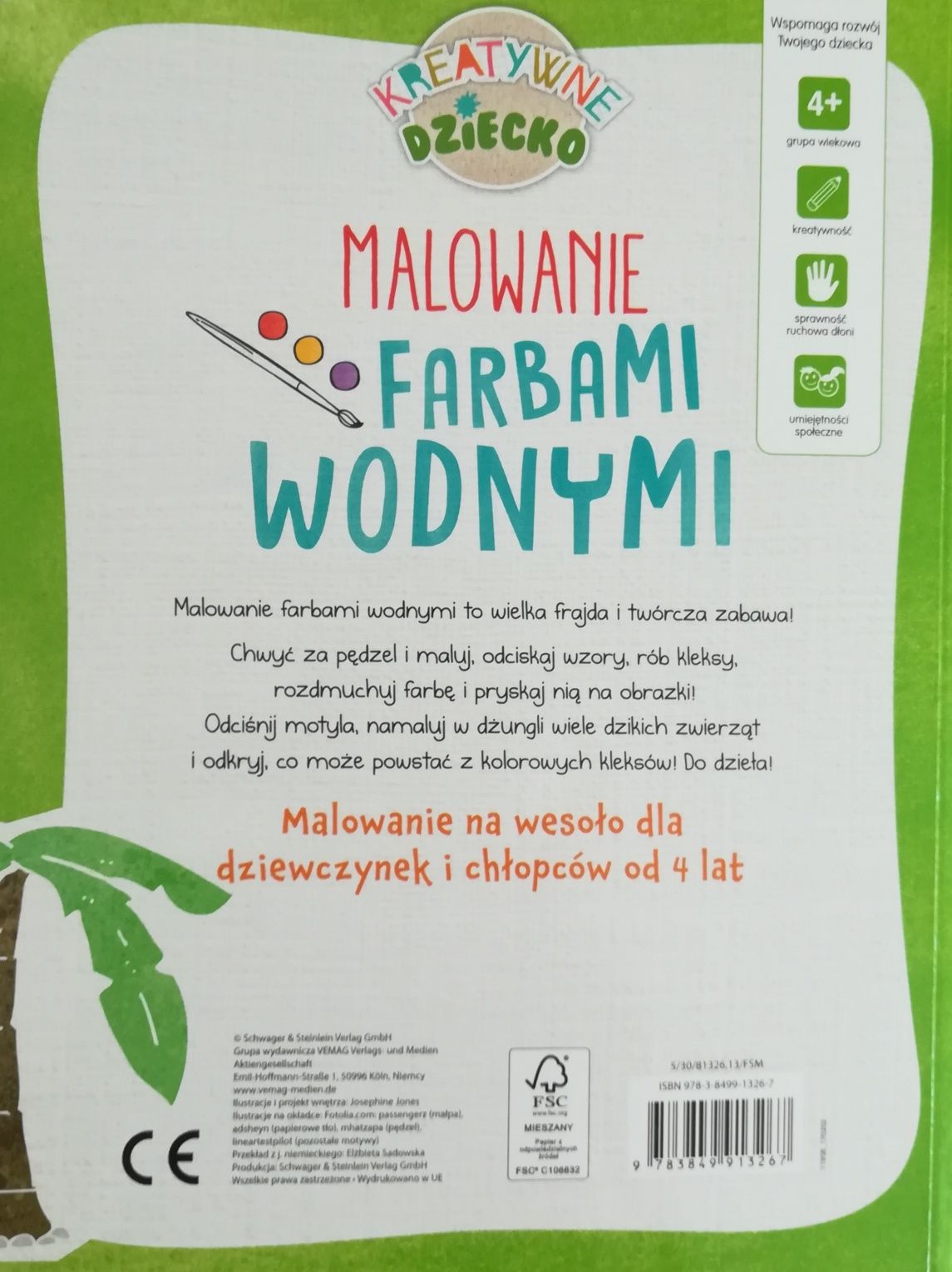 Kolorowanka Malowanie farbami wodnymi Kreatywne dziecko