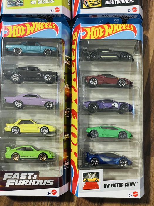 Набор из 5 машинок Хот Вилс 1:64 NEU Europa