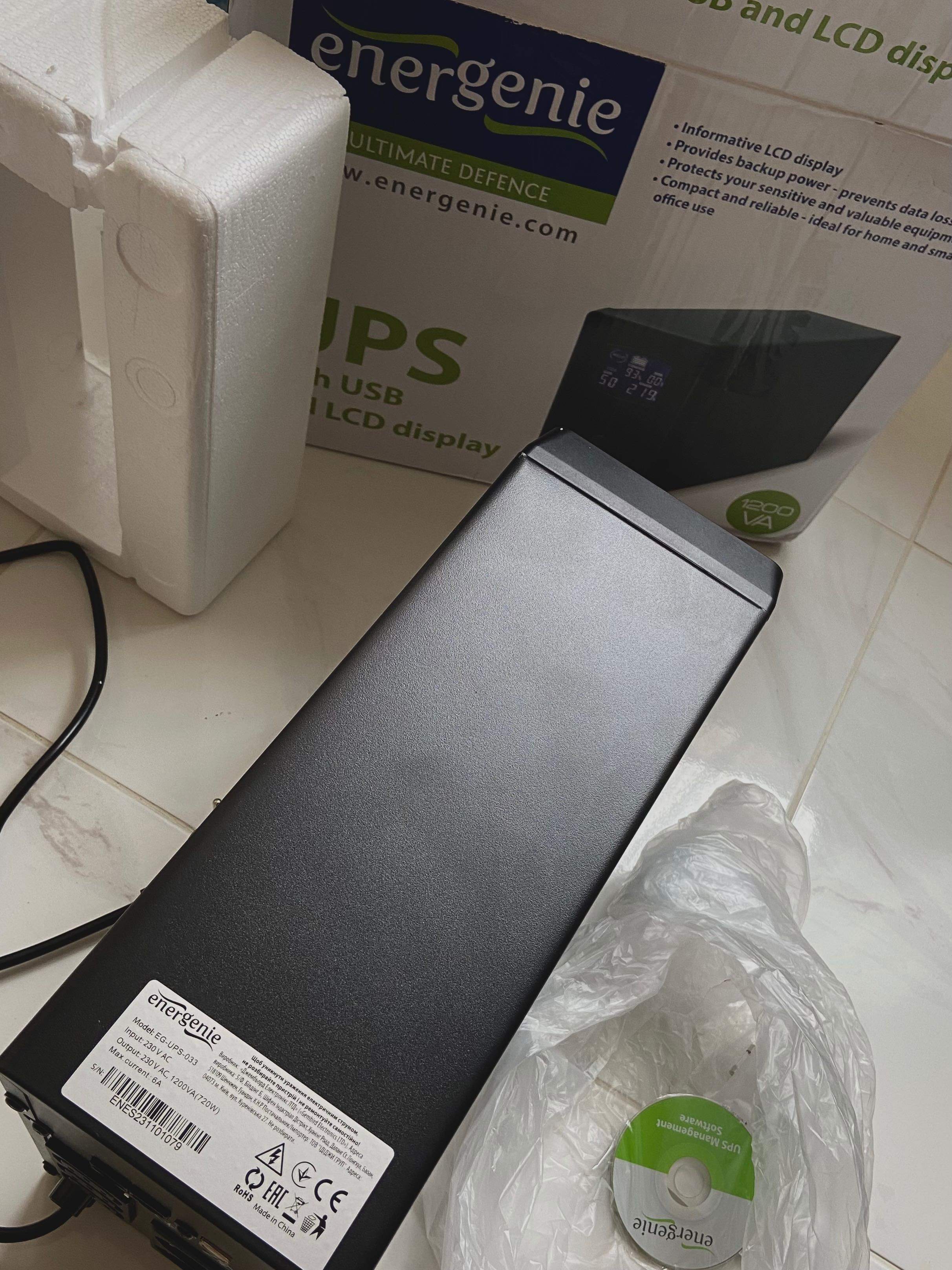 ДБЖ EnerGenie Pro 1200VA USB LCD (EG-UPS-033)