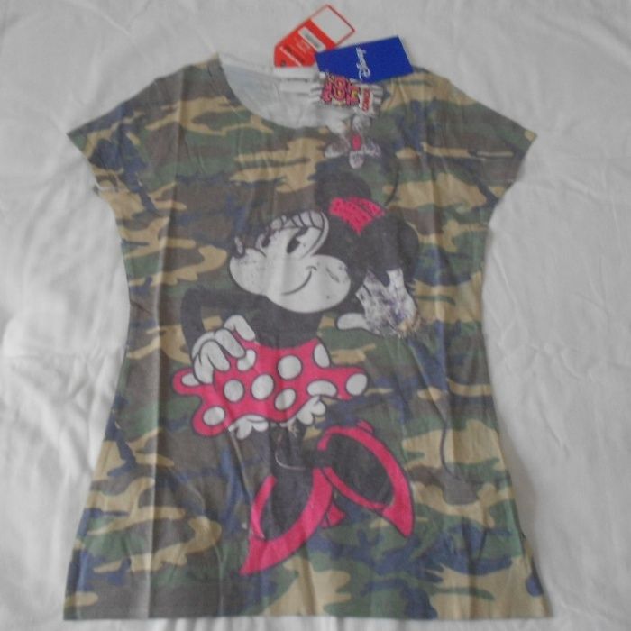 T-shirt de manga curta da marca Alcott Disney 100% Algodão Original