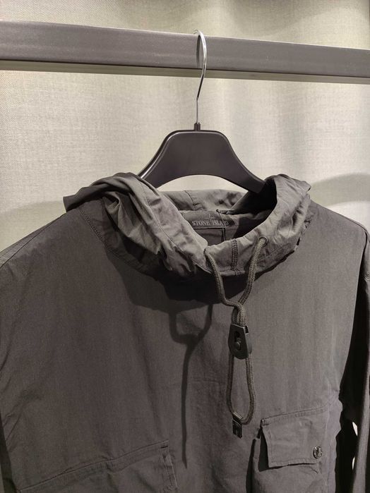 STONE ISLAND 639F2 Ghost Piece Anorak Cotton Nylon Tela Black SI0138-B
