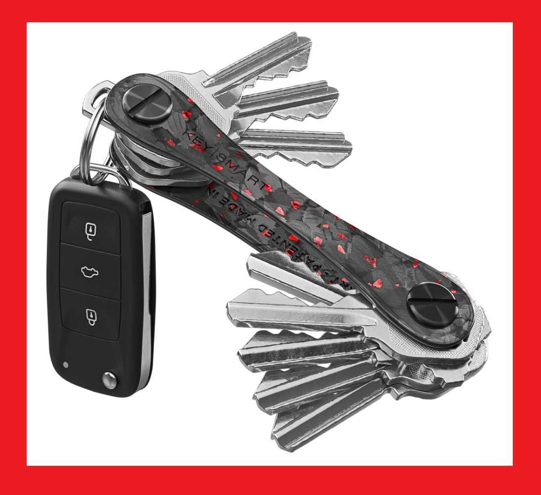 Organizer do kluczy KEYSMART Red Forged Carbon brelok oryginalny USA