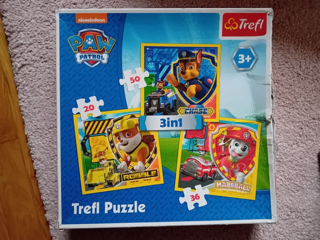 Psi Patrol Puzzle 3 w 1 wiek 3+Nickelodeon Paw Patrol Trefl