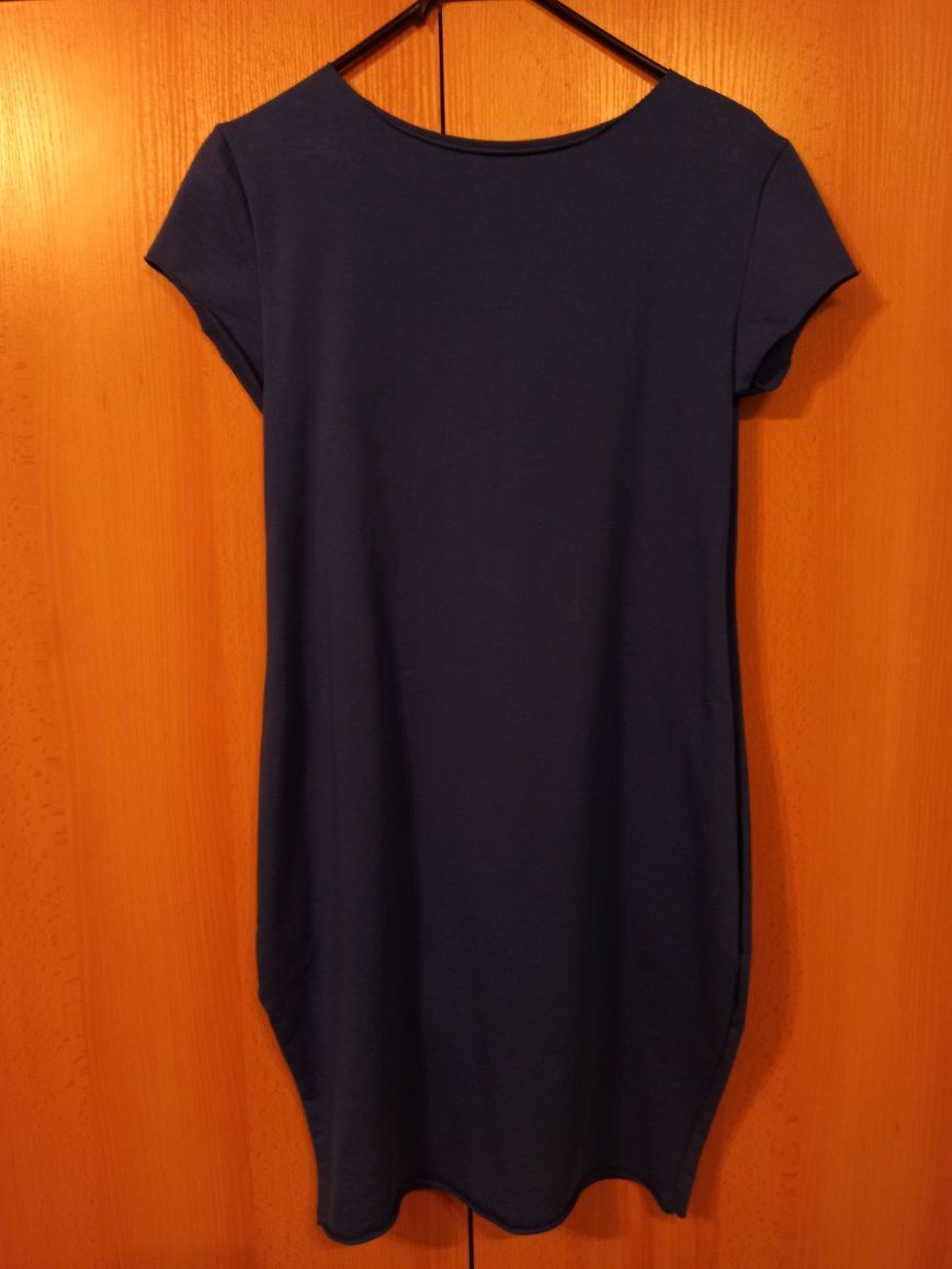 Sukienka elegancka chabrowa/kobaltowa/ciemnoniebieska
