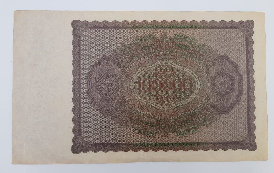 Stary Banknot Niemcy 100000 marek 1923