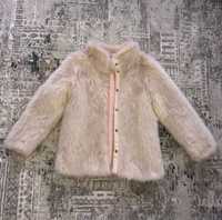 Kurtka płaszczyk dla dziewczynki z imitacji furta H&M 9-10 lat