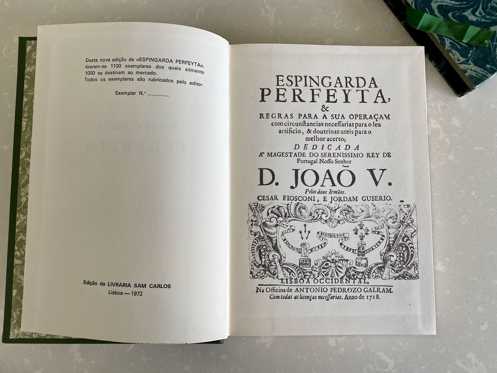 Livro antigo - Espingarda Perfeyta - Edição Fac-Simile 1972