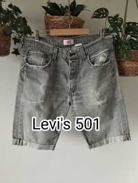 Jeansowe szorty, chinos, bermudy z przetarcia mi, szare r. L Levi's 50