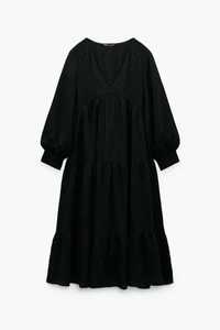 Платье zara сукня чорное длинное