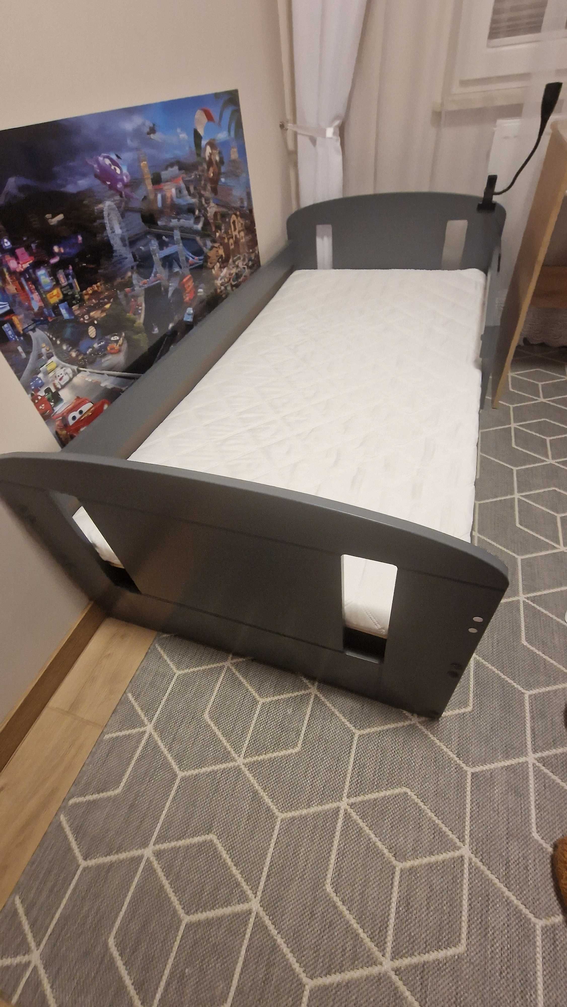 Łóżko dla dziecka 80x160 antracyt, materac, stan idealny !