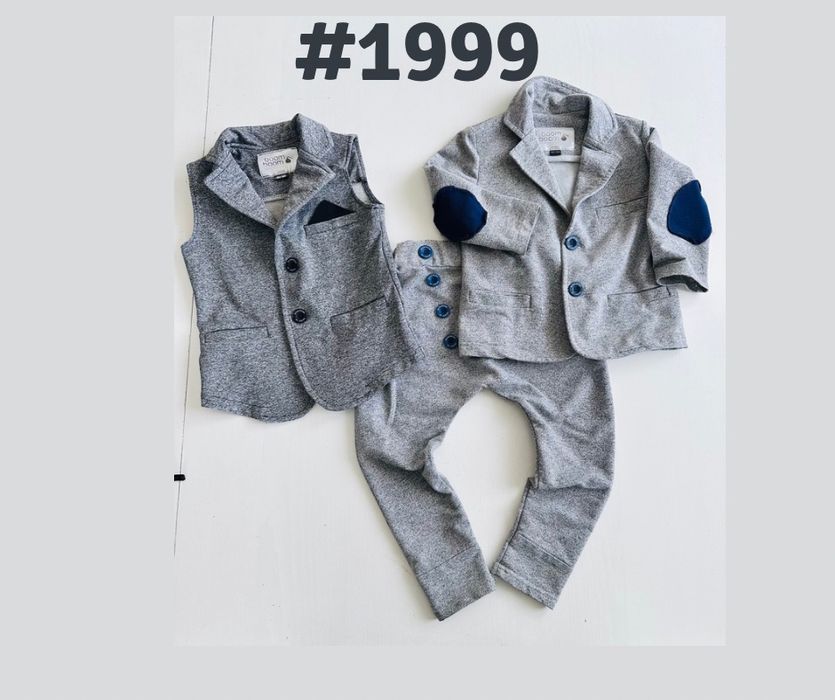 Garnitur marynarka kamizelka spodnie z dresówki 92-9cm 2-3lata #1999