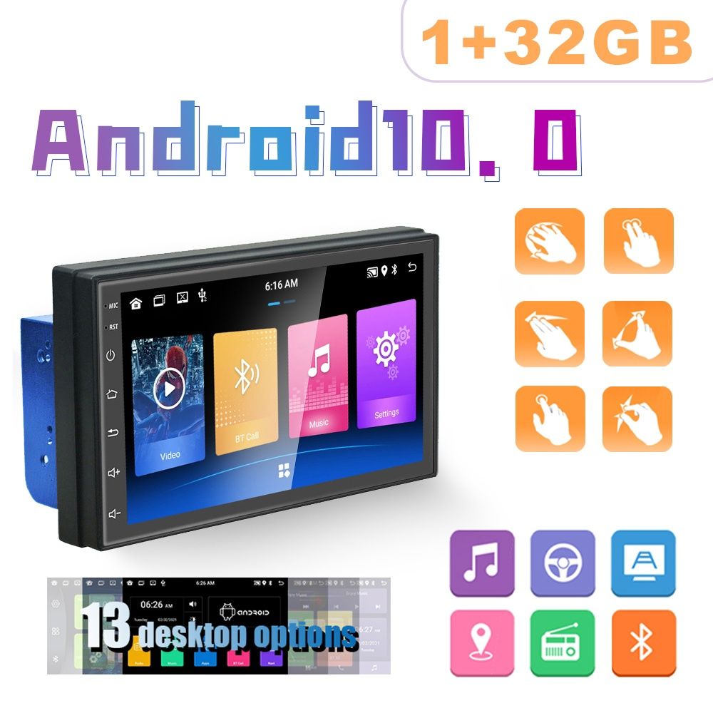 Rádio 2din 7" 1/32GB android 10 GPS WIFI RDS NOVO