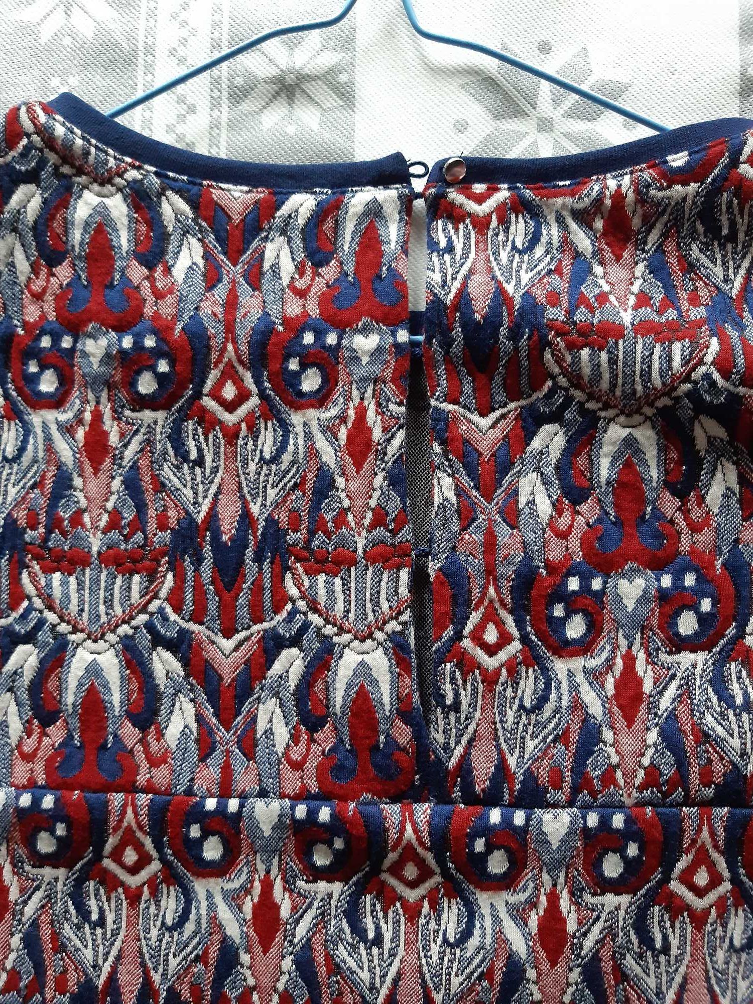 Sukienka tunika z dzianiny "Promod" rozm. 36/S w stylu boho b.d stan