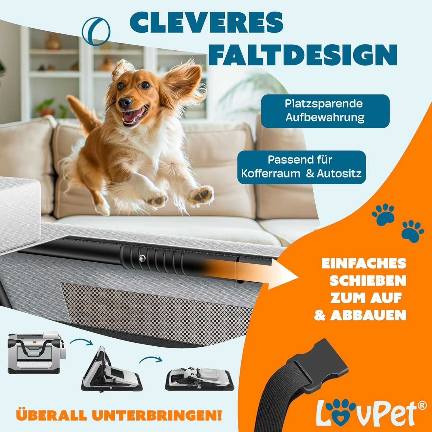 Torba transportowa LOVPET szary L 70 cm x 52 cm x 52 cm (156)