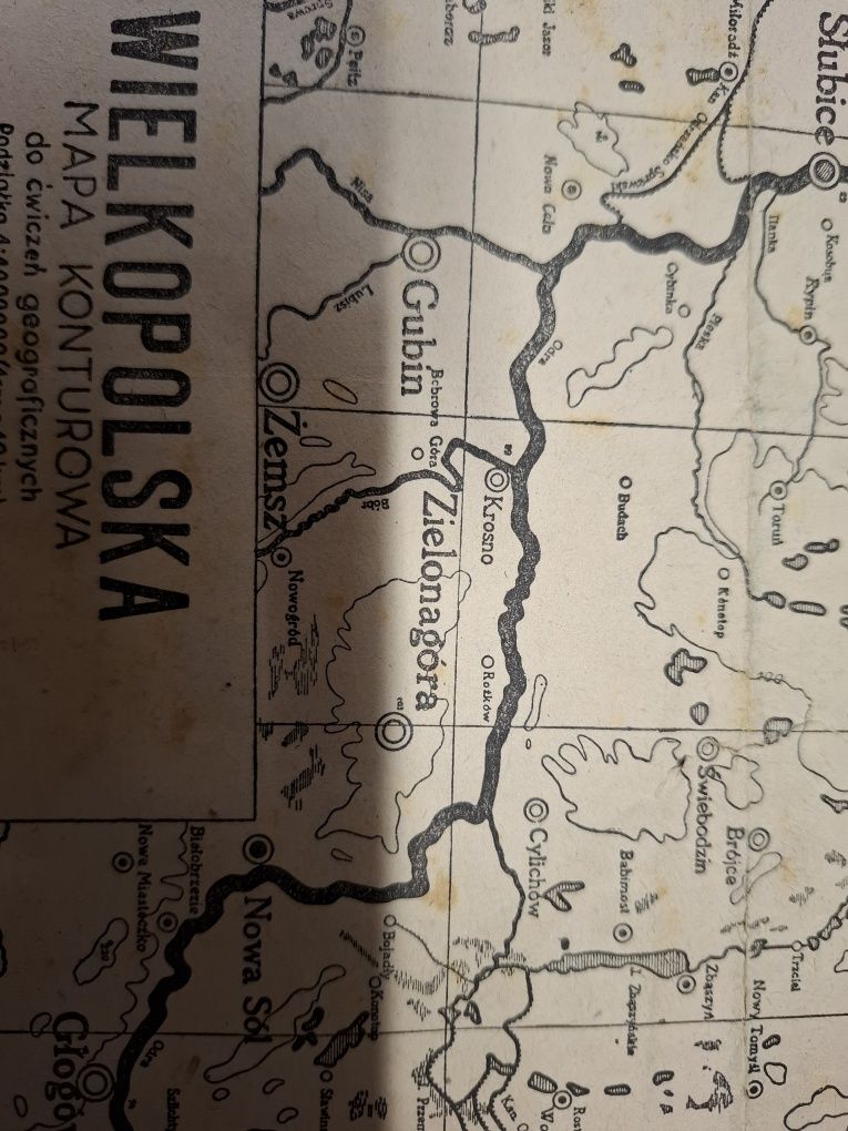Wielkopolska mapa konturowa 1946r
