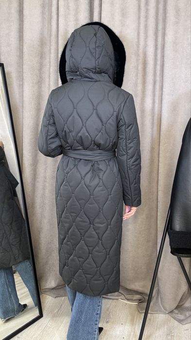 Зимове пальто з еко норкою