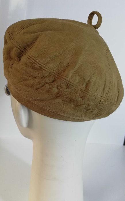 beret z irchy zamsz skóra naturalna