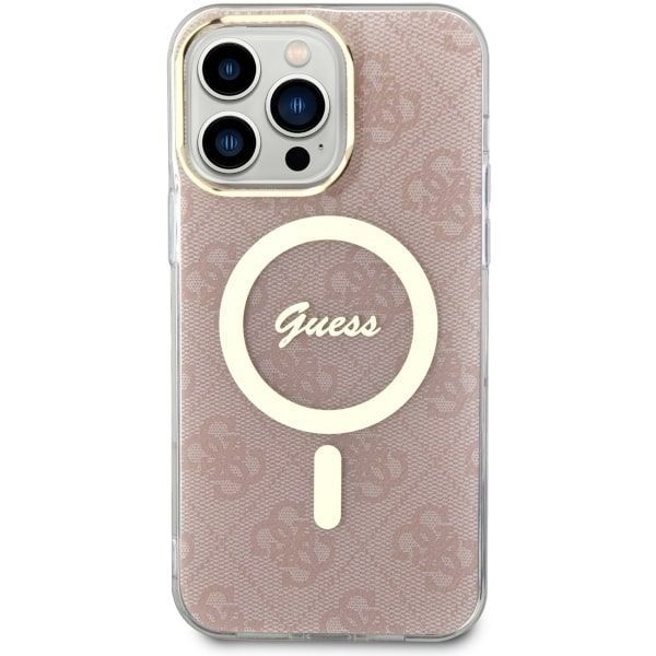 Guess Etui iPhone 14 Pro Max 6.7" 4G MagSafe Różowy/Pink