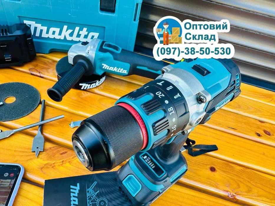 Безщітковий Набір 2в1 Makita Болгарка DGA504XGT + Шурупокрут DHP485XGT