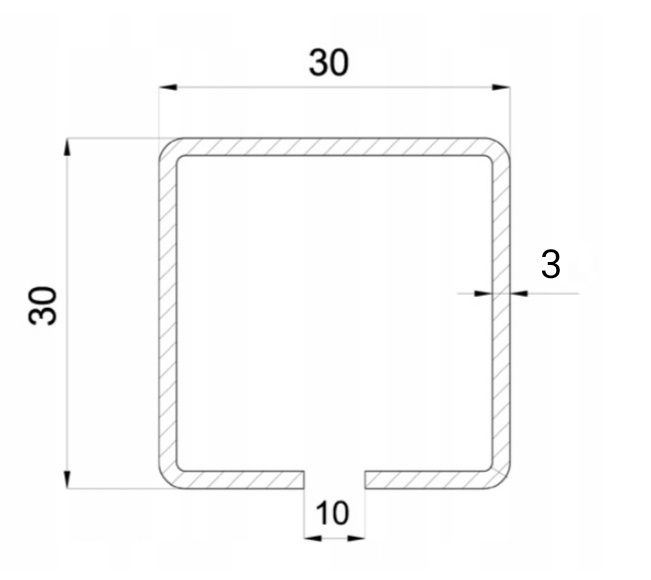 Okazja 3.7zl/kg Profil półzamkniety stalowy stal konstrukcyjna 30x30x3