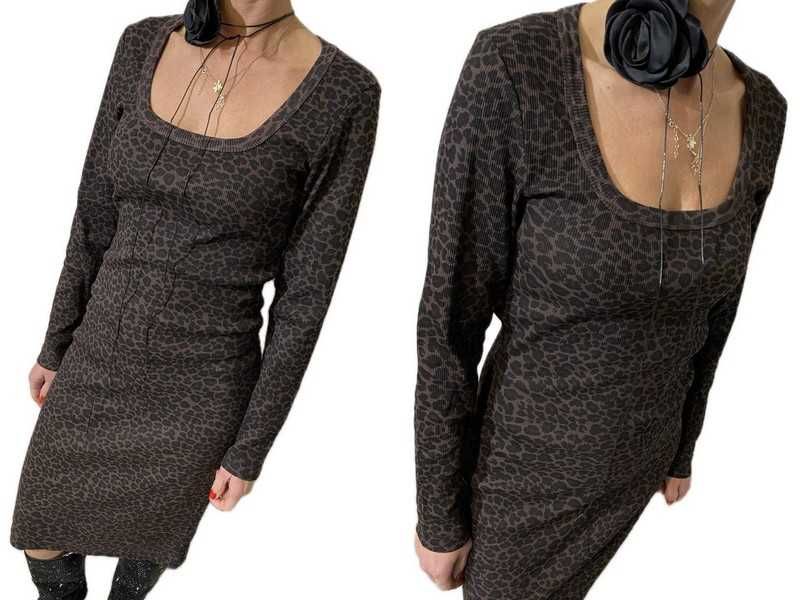 Project Runway lemonada nowa sukienka gepard cętki prążek midi