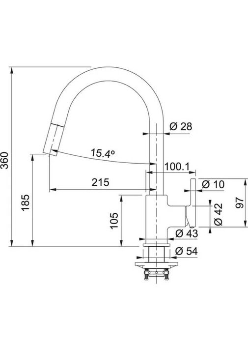 Кухонний змішувач Franke Lina  з висувним виливом