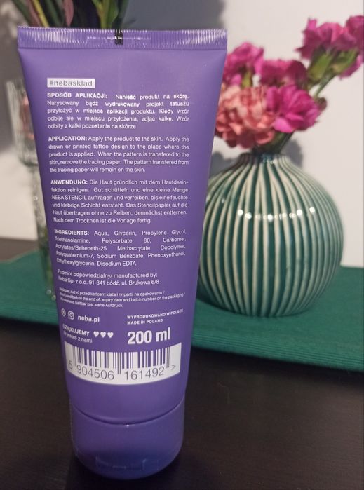 Neba Stencil Żel do odbijania wzoru / kalki tatuażu 200 ml