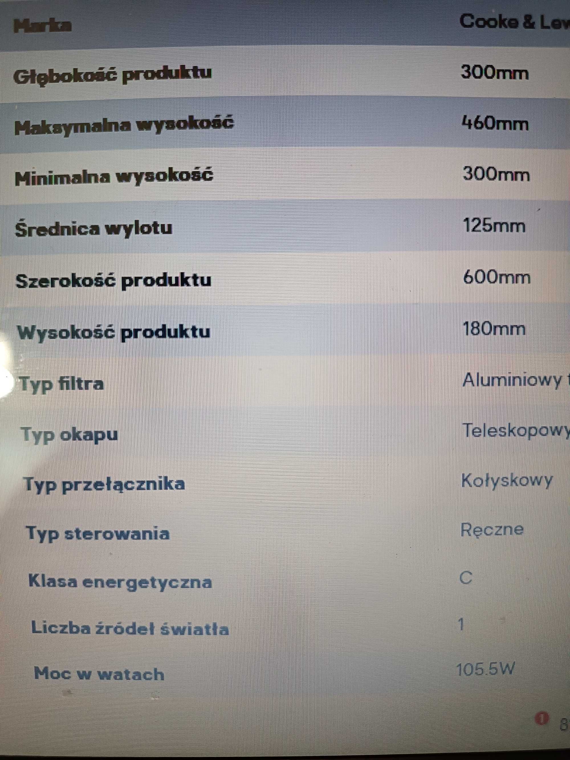 Okap kuchenny szufladowy CLTHW60