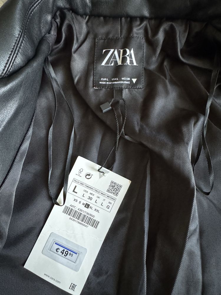 Новий!Піджак блейзер zara штучна шкіра