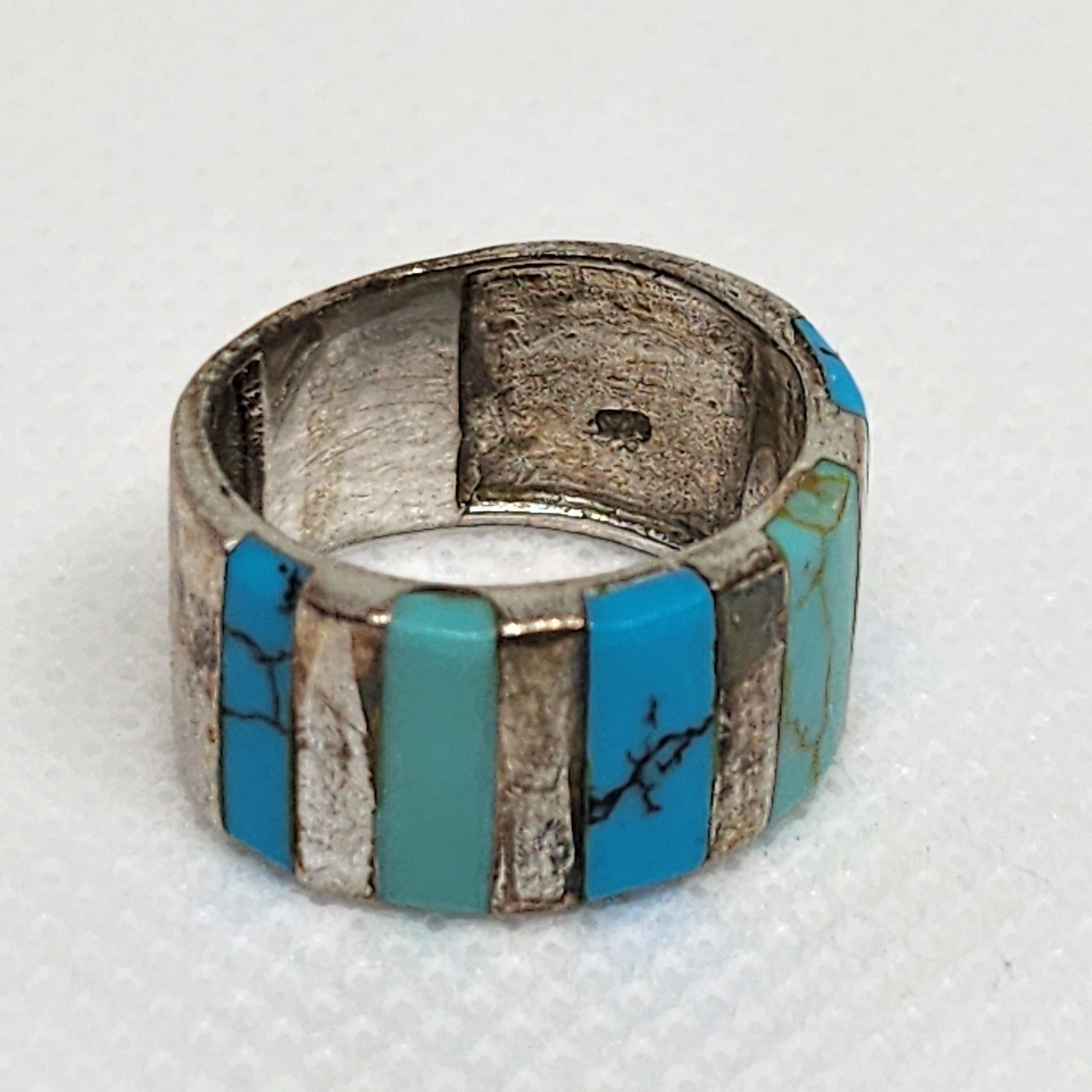 pierścionek srebrny Zuni, Navaho vintage