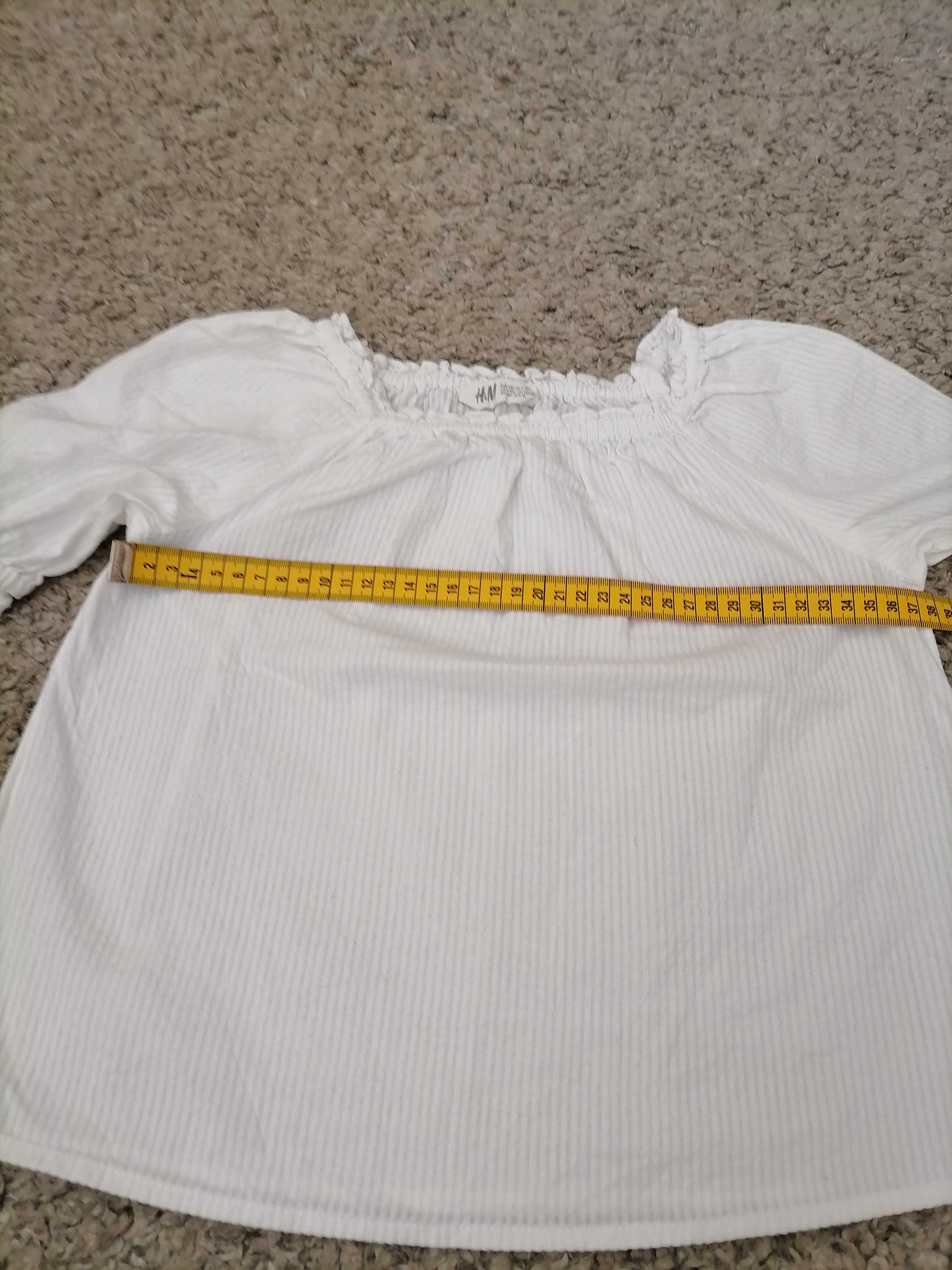 Bluzeczka biała elegancka H&M rozm 140, bawełniana