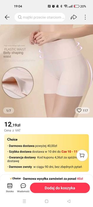 Majteczki bezszwowe białe M wyszczuplające pod sukienke