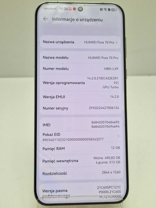 Telefon Huawei Pura 70 pro 12GB/512GB Biały