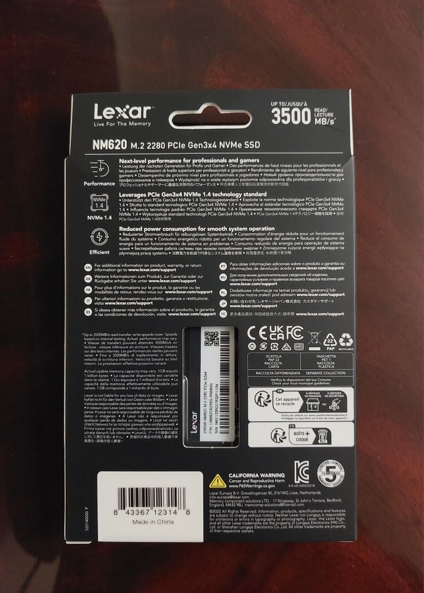 Dysk Lexar NM620 256GB *Nierozpakowany, FV, 5 Lat Gwarancji*