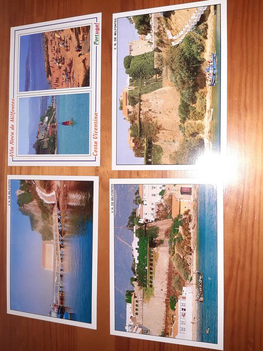 Conjunto de 21 postais de Vilas e Cidades de Portugal