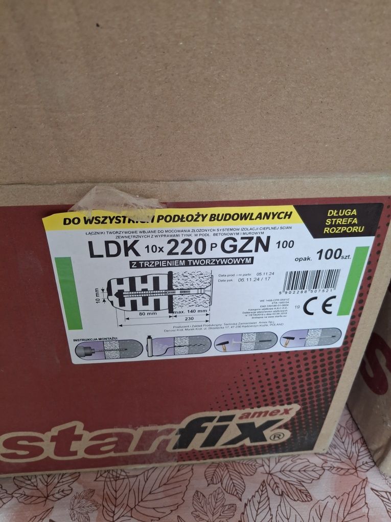 Kołki do styropianu ocieplenie starfix 10 x 220